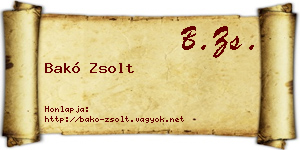 Bakó Zsolt névjegykártya